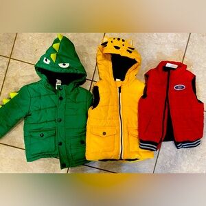 SOLD: 2t winter jacket, and two vest. Very good used condition.